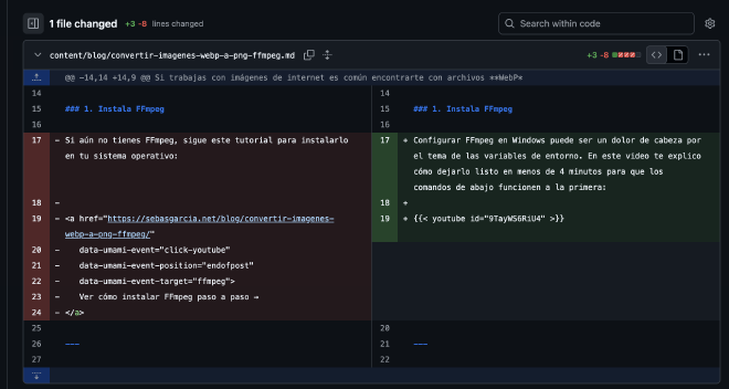 Corrección de link en loop a embed